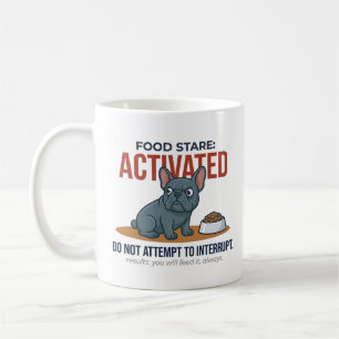 Lustiger Französischer Bulldogge Lebensmittelfokus Kaffeetasse