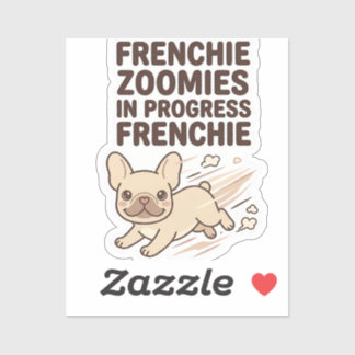 Lustiger Französischer Bulldogge mit Frenchie Zoom Aufkleber