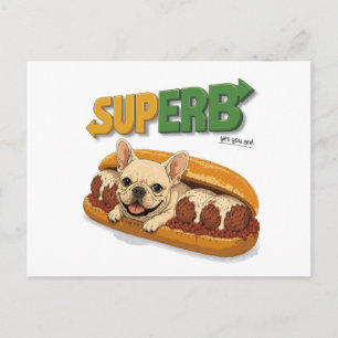 Lustiger Französischer Bulldogge SUPER süße Meatba Postkarte