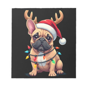 Lustiger Französischer Bulldogge Weihnachtslicht S Notizblock