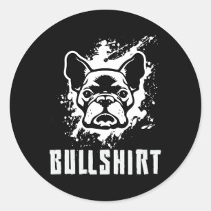 Lustiger Französischer Bulldoggen-Hund-Pulli Retro Runder Aufkleber