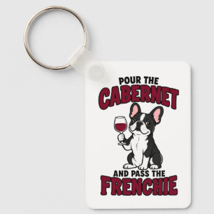 Lustiger französischer Bulldoggen-Welpe Frenchie W Schlüsselanhänger