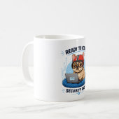 Lustiger französischer Coder Cybersecurity Hund Au Kaffeetasse (Vorderseite Links)