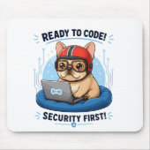Lustiger französischer Coder Cybersecurity Hund Au Mousepad (Vorne)