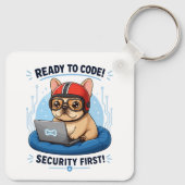 Lustiger französischer Coder Cybersecurity Hund Au Schlüsselanhänger (Rückseite)