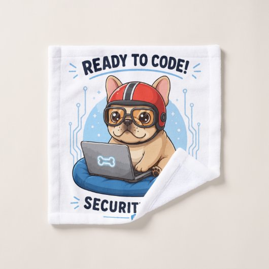 Lustiger französischer Coder Cybersecurity Hund Au Waschlappen (Waschlappen)