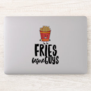 Lustiger französischer Pommes frites zitierbarer V Aufkleber