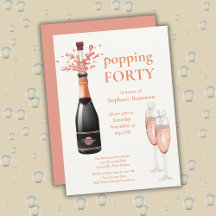 Lustiger Frauen Champagner-Korken 40. Geburtstag