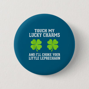 Lustiger Frauen St. Patrick's Day irischer Shamroc Button