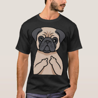 Lustiger frecher Mops Hund Tierliebe T-Shirt