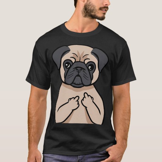 Lustiger frecher Mops Hund Tierliebe  T-Shirt (Vorderseite)