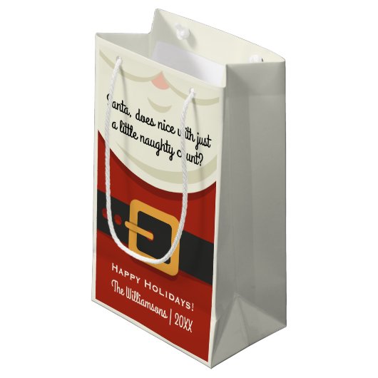 Lustiger frecher oder Nizza Kleine Geschenktüte (Vorderseite Schrägansicht)