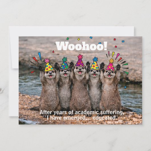 🎓Lustiger Frecher Otter + Danke Einladung (Vorderseite)