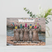 🎓Lustiger Frecher Otter + Danke Einladung (Stehend Vorderseite)
