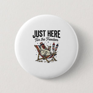 Lustiger Freiheit Hahn Vintage Patriotisches Shirt Button