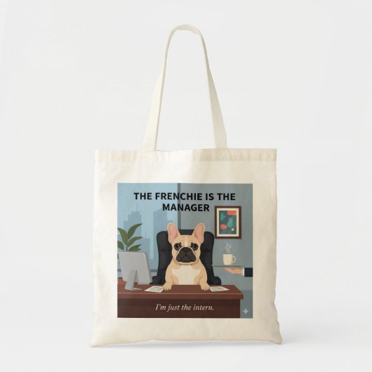 Lustiger Frenchie-Manager-Hunde-Mama-Geschenk Büro Tragetasche (Vorne)