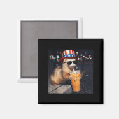 Lustiger Frettchen-Eiskaffee-Meme Retro Urban Gen Magnet (Vorderseite/Rückseite)