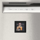 Lustiger Frettchen-Eiskaffee-Meme Retro Urban Gen Magnet (In Situ (Geschirrspüler))