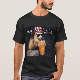 Lustiger Frettchen-Eiskaffee-Meme Retro Urban Gen  T-Shirt