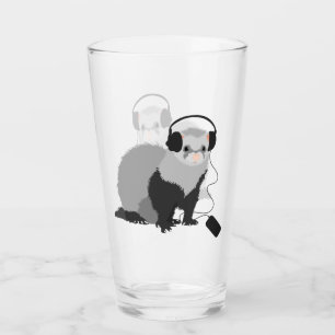 Lustiger Frettchen-Musikfreund Glas