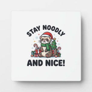 Lustiger Frettchen-Weihnachten Bleib Noodly Und Ne Fotoplatte