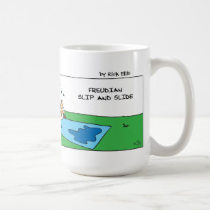 Lustiger Freudscher Versprecher und Rutschbahn Kaffeetasse
