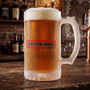 Lustiger Freund in Ausbildung - Valentinstag-Scher Mattglas Bierglas