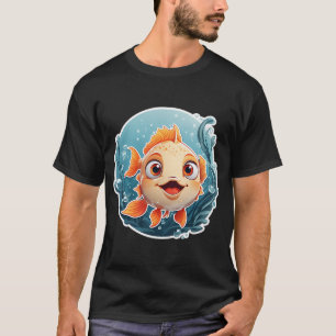 Lustiger freundlicher Cartoon-Fisch T-Shirt