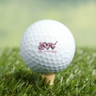 Lustiger Frieden Liebe Golf Spieler Sportliebhaber Golfball