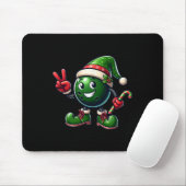 Lustiger Friedenshand-Bowling-Elf-Weihnachten Dame Mousepad (Mit Mouse)