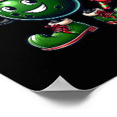 Lustiger Friedenshand-Bowling-Elf-Weihnachten Dame Poster (Ecke)