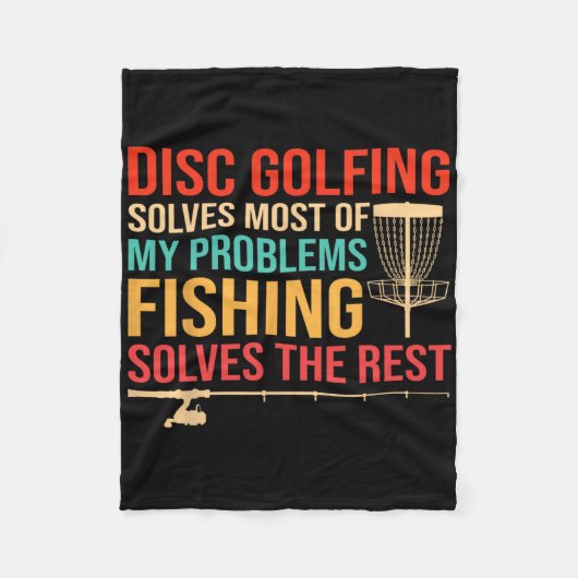 Lustiger Frisbee-Disc-Golf- und Angler-Freund Disc Fleecedecke (Vorderseite)
