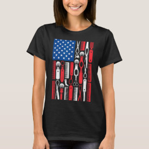Lustiger Friseur Friseursalon Besitzer Patrioti T-Shirt