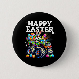 Lustiger Frohe Ostern Monster Truck Bunny Ostereie Button
