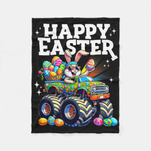 Lustiger Frohe Ostern Monster Truck Bunny Ostereie Fleecedecke