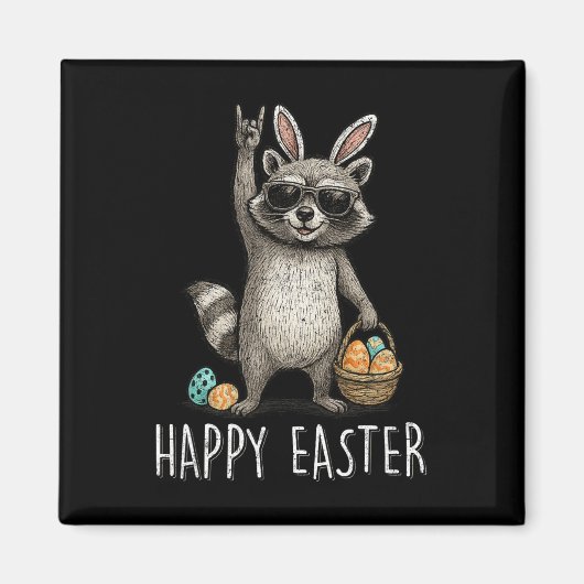 Lustiger Frohe Ostern Waschbär Männer Frauen Kinde Magnet (Vorne)