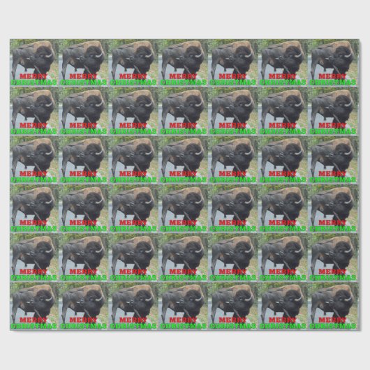 Lustiger frohe Weihnacht-Stier-Bison, der Testikel Geschenkpapier (Flach)