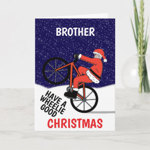 Lustiger Frohe Weihnachten Fahrrad fahrender Weihn Karte
