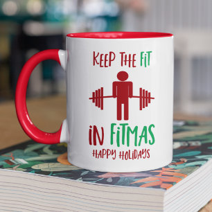 Lustiger frohe Weihnachten Fitmas Tasse