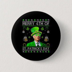 Lustiger Froher 4. St. Patricks Day Joe Biden Hör Button