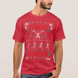 Lustiger Froher Fitness-Übung Gym Hässlicher Weihn T-Shirt