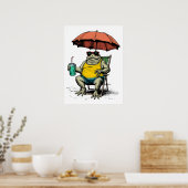 Lustiger Frosch am Strand Poster (Küche)