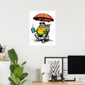 Lustiger Frosch am Strand Poster (Heimbüro)