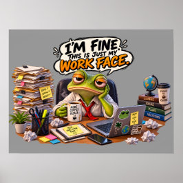 Lustiger Frosch-Arbeitsgesicht-Wandkunst-Poster-Dr Poster
