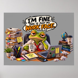 Lustiger Frosch-Arbeitsgesicht-Wandkunst-Poster-Dr Poster