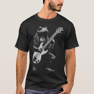 Lustiger Frosch Bassgitarre Musikliebhaber Männer T-Shirt