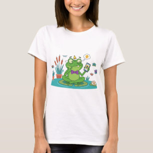 Lustiger Frosch beim Smartphone-Browsen T-Shirt