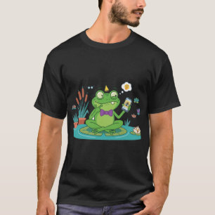 Lustiger Frosch beim Smartphone-Browsen T-Shirt