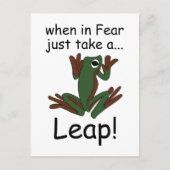 Lustiger Frosch beim Sprung aus Angst Postkarte (Vorderseite)