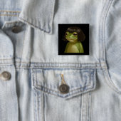 Lustiger Frosch Bob Frisur Meme Frösche Tierliebha Button (Beispiel)